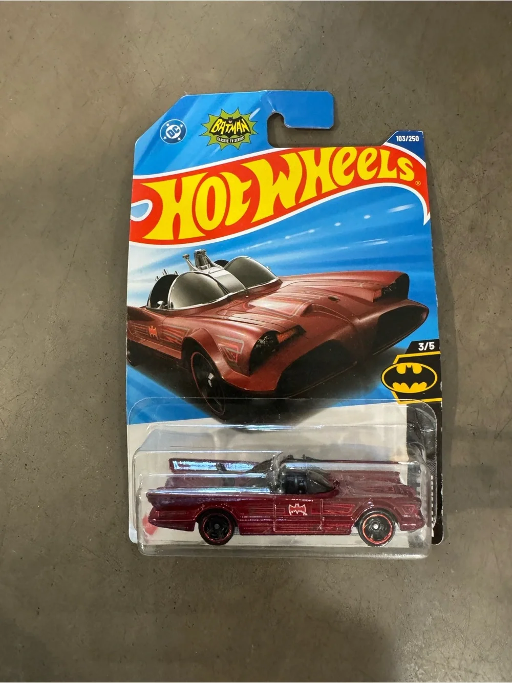 Hot Wheels Batman Red TV series Batmobile Toy Car- collect them all!